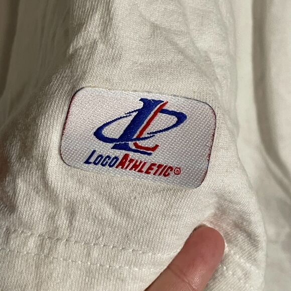 Vintage Chicago Bulls NBA Logo Athletic Shirt White Red XL - Picture 6 of 9